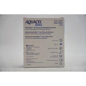 Pack of 10 AQUACEL Extra Hydrofiber Dressing Strengthening Fiber 2" x 2"